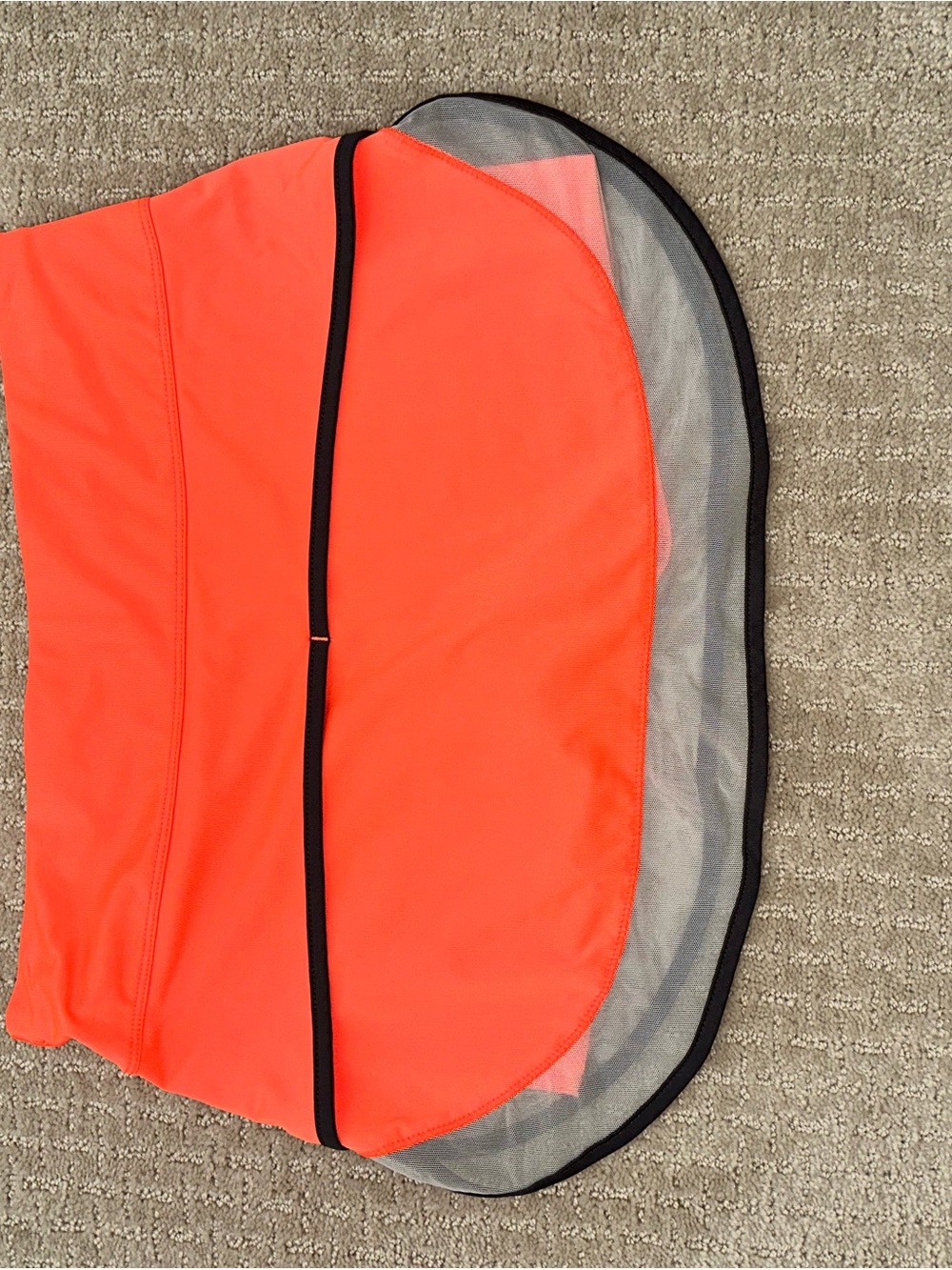 Lucky in Love Neon Coral Kids One-Piece with Black Trim